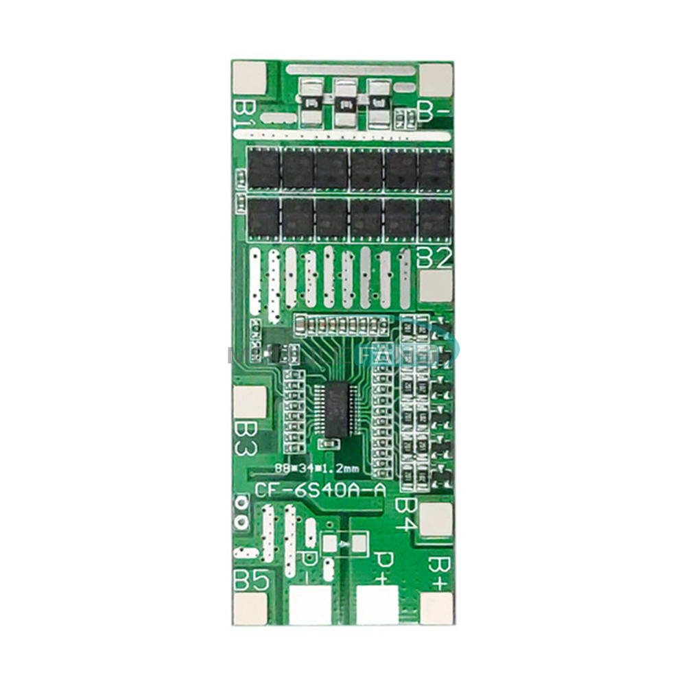 BMS 6S 40A 24V Balanced 18650 Li-ion Lithium Battery Charger Protection Board