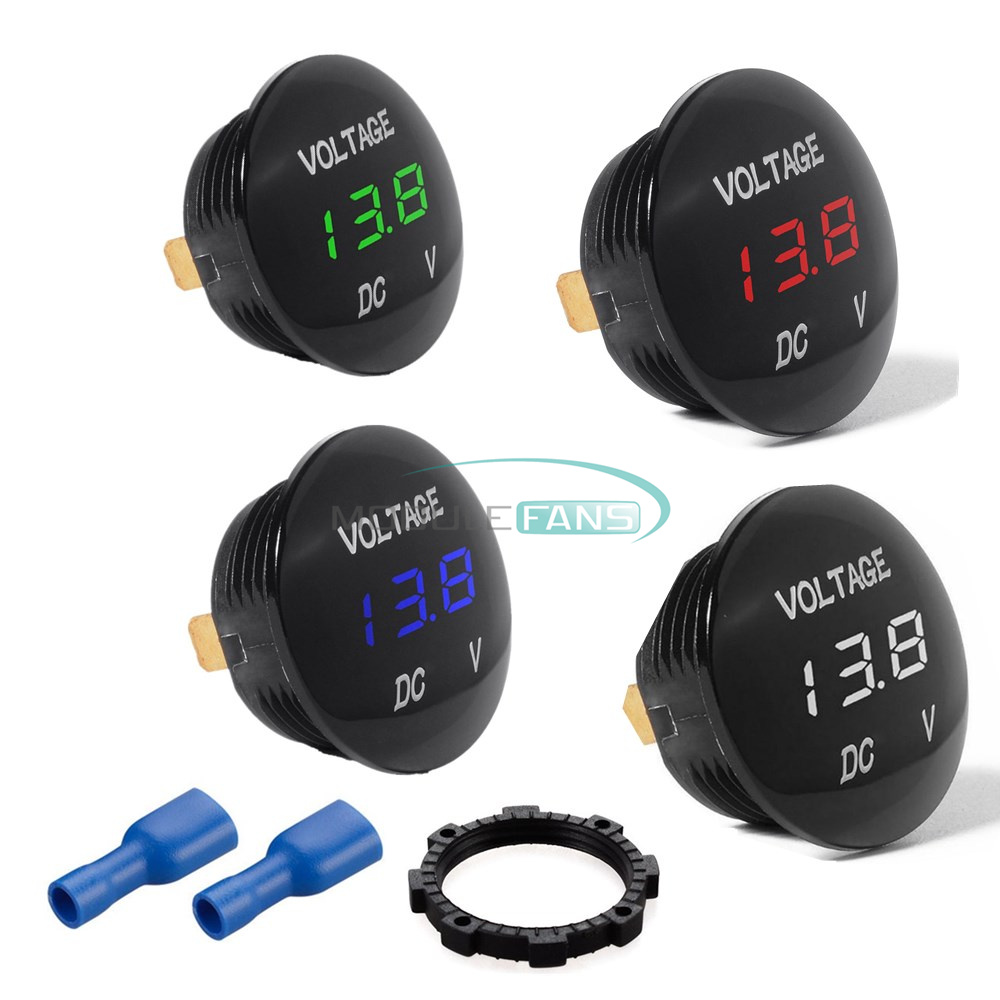 LED Panel DC 12V-24V Digital Voltage Volt Meter Voltmeter Green//Red//White//Blue