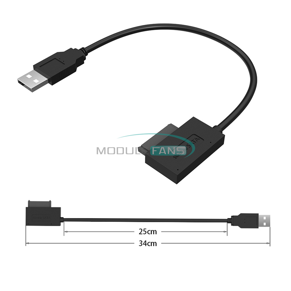 USB to 7+6 13Pin Slim SATA/IDE CD DVD Rom Optical Drive Cable Adapter