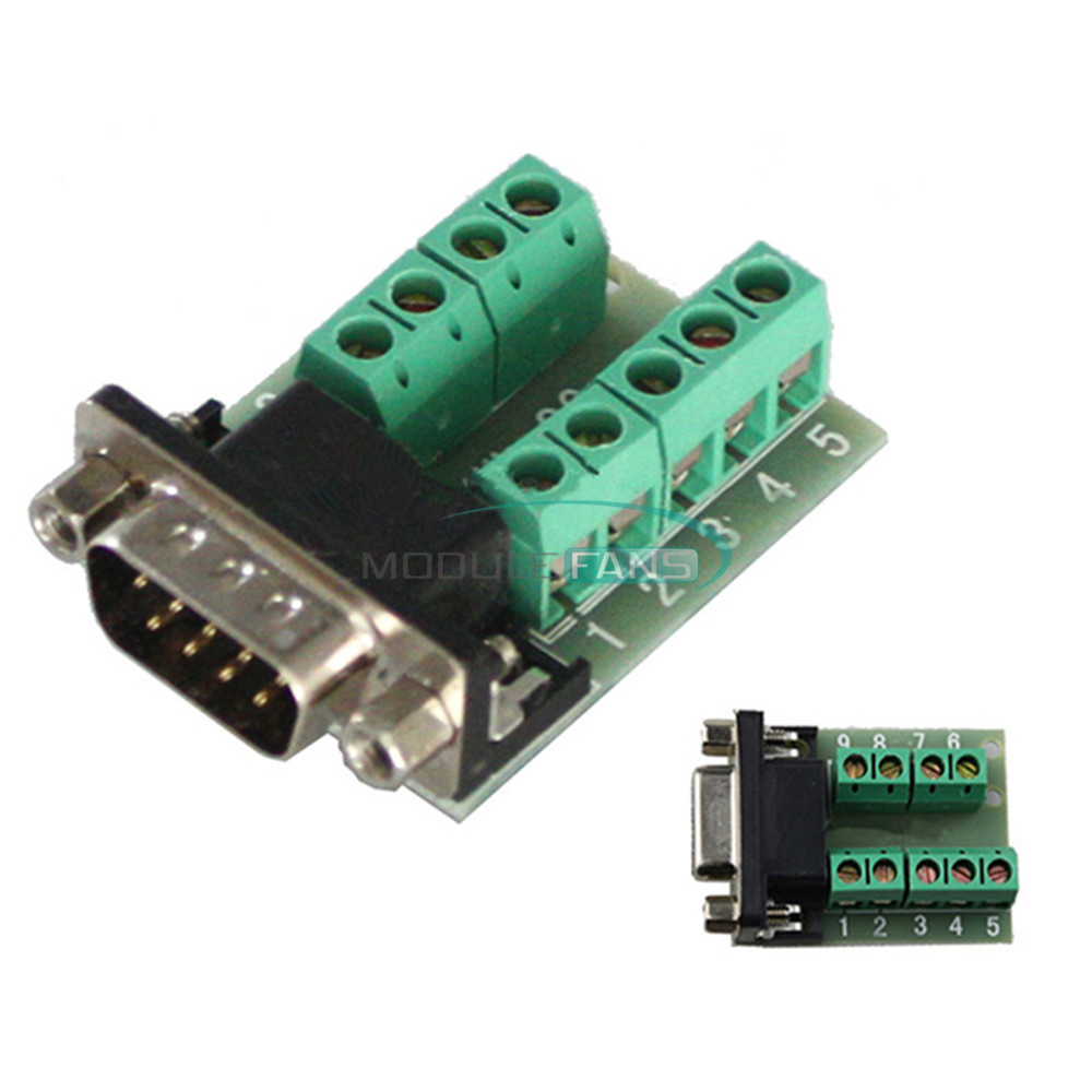 1PC DB9 Male Adapter Signals Terminal Module RS232 Serial Connector Board