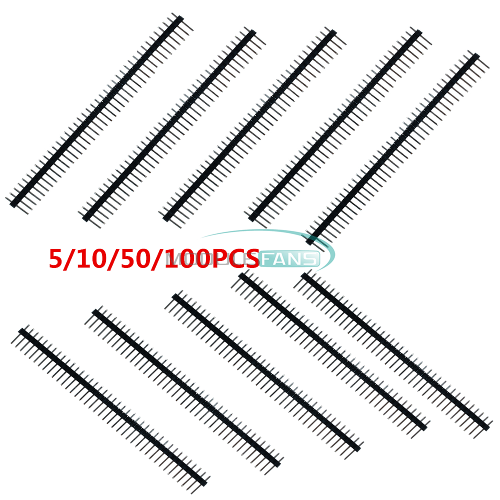 100PCS NEW 40Pin 2.54mm Single Row Straight Male Pin Header Strip PBC Ardunio