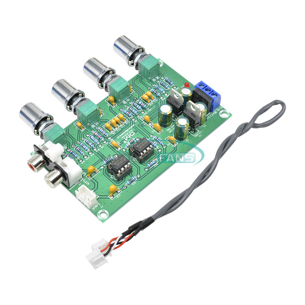 NE5532 Stereo Pre-amp Preamplifier Tone Board 12-24V AC Amplifier Board