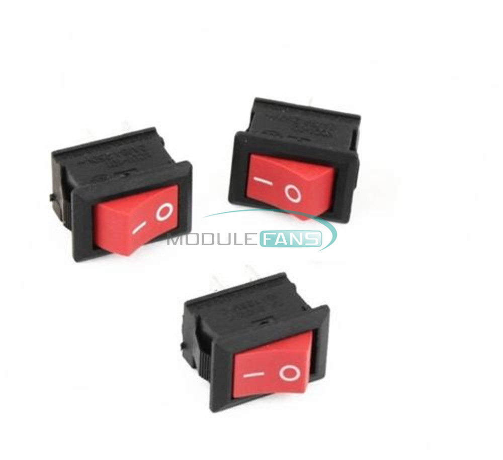 US Ship 5pcs BLACK Rocker Switch KCD1-101 250V 6A Boatlike Switch 2PIN ON OFF