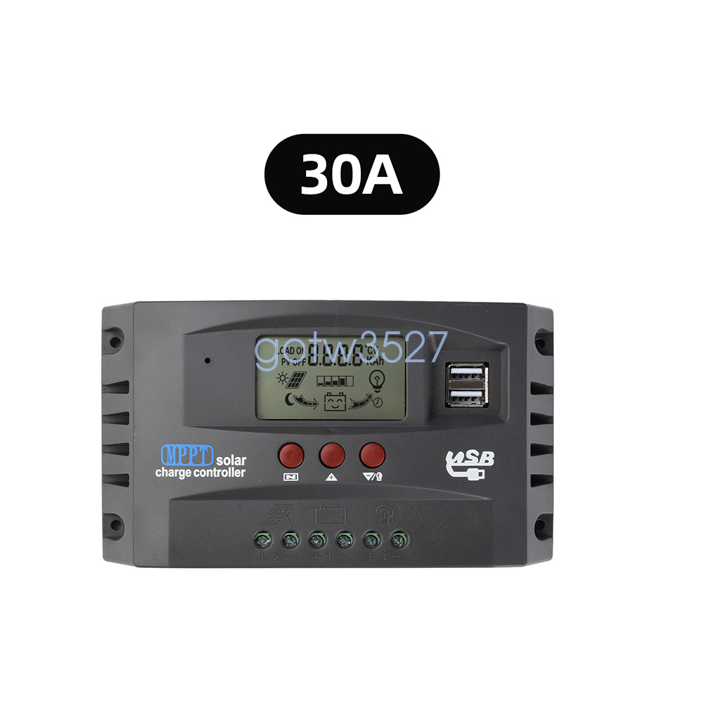 12V/24V 30A 60A 100A MPPT Solar Controller LCD Solar Charge Controller Dual USB