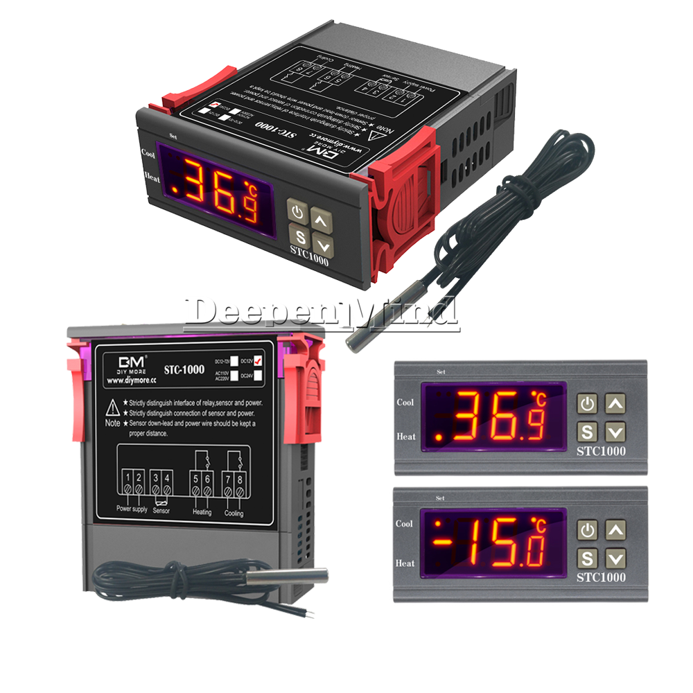 Digital Multipurpose Practical 10A Temperature Control for Temperature Monitoring Thermostat 250VAC Thermostat Sensor 
