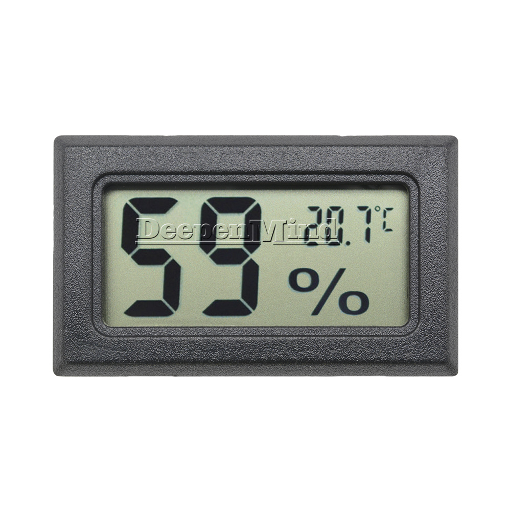 lightclub Digital LCD Display Indoor Temperature Humidity Meter Thermometer Hygrometer Black