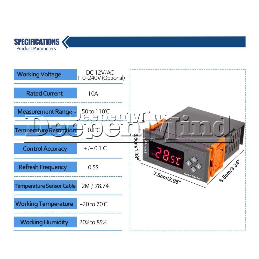 W1209 12/24/220V STC-100/STC-1000 Digital Temperature Controller  Thermostat+NTC | eBay