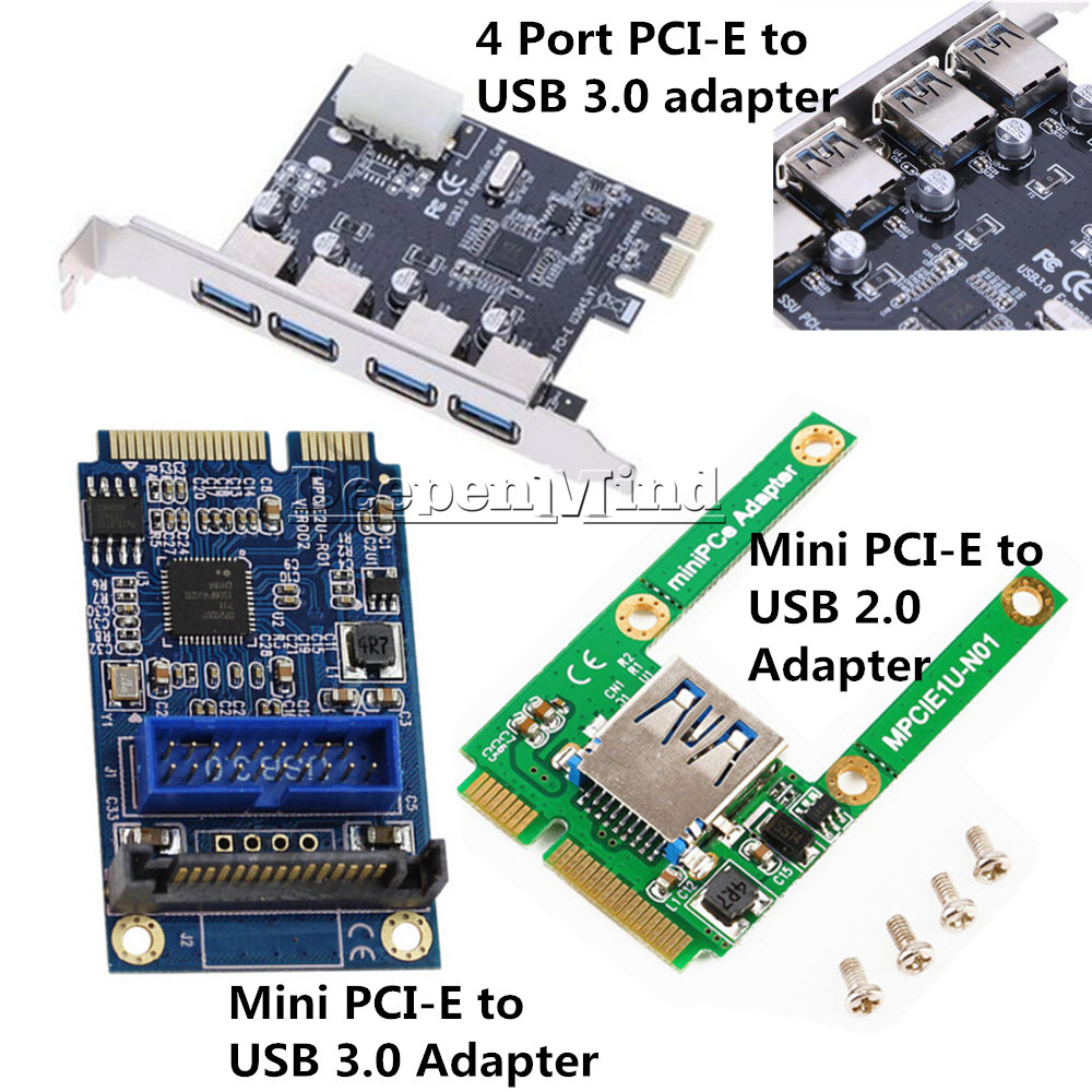 4 Port Pci E Mini Card Slot Express Expansion To Usb 2 0 3 0 Adapter Riser Card Ebay