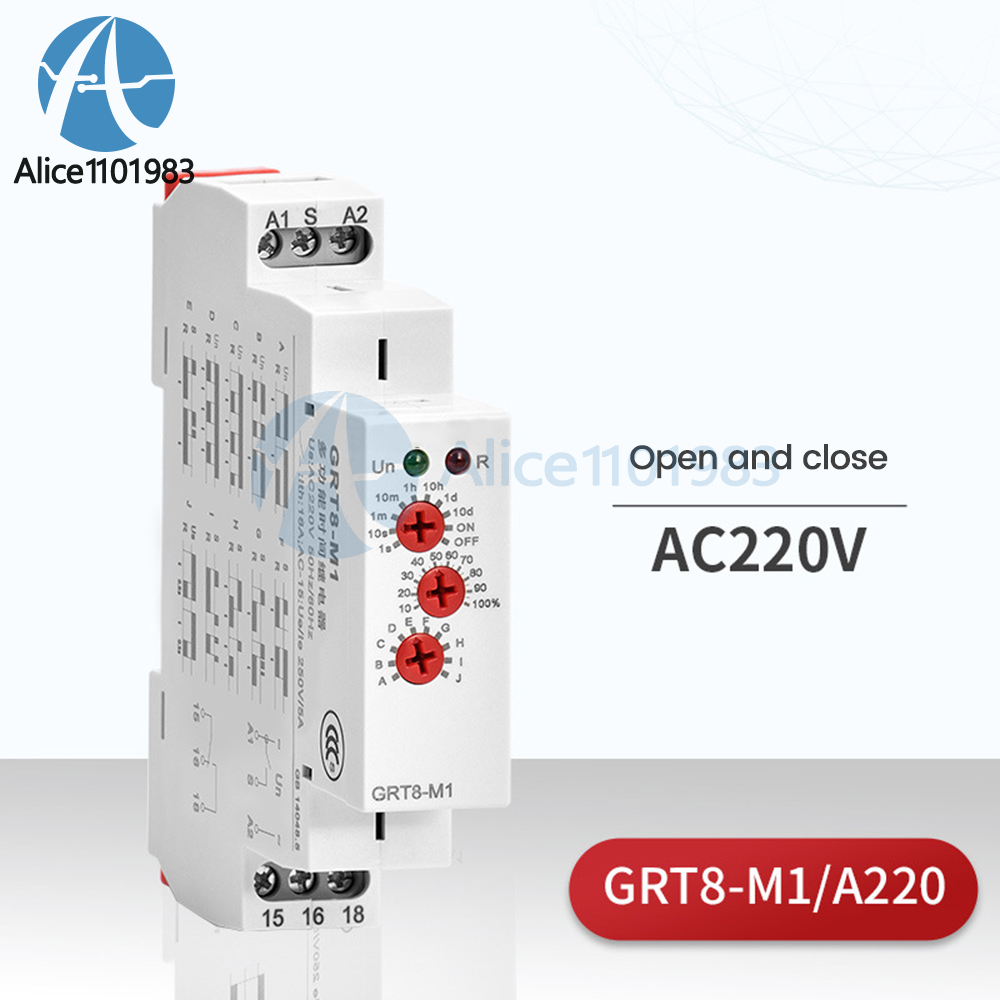AC/DC12V-240V A220V 16A On Delay Off Delay Timer Relay Time Delay Relay Din Rail