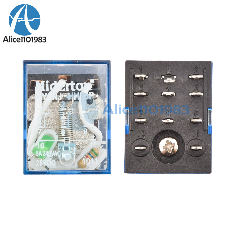 EJ.life Relais électromagnétique Intermédiaire 2Pcs 24VDC/220VAC Coil