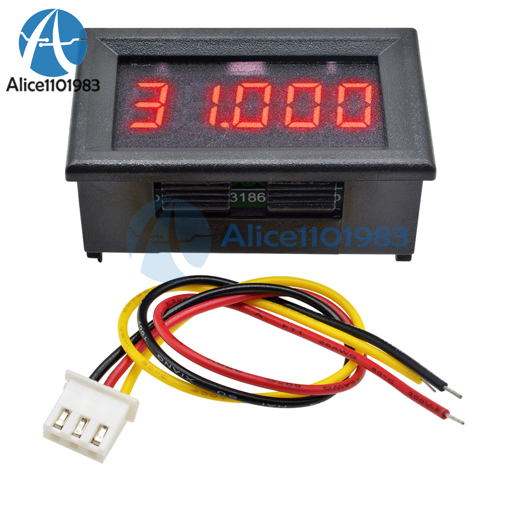 5 chiffres DEL Rouge DC 0-4.3000-33.000V voltmètre numérique Voltmètre Voiture Panneau