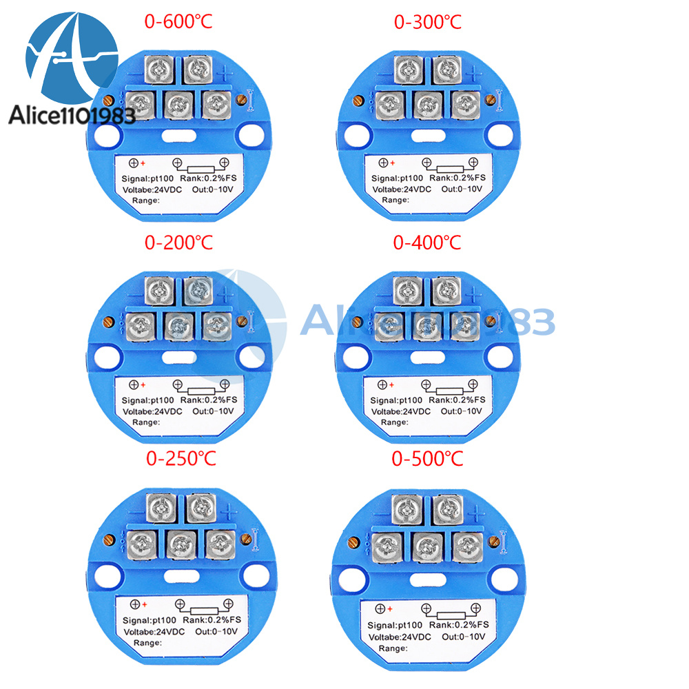 Pt100 Transmitter  4-20 mA and 0-10 V Temperature Transmitter