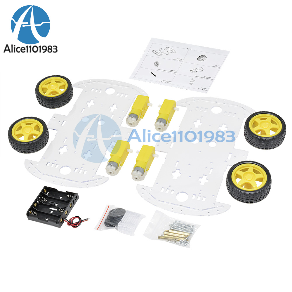 NEW 4WD Robot Smart Car Chassis Kits car with Speed Encoder for Arduino ...