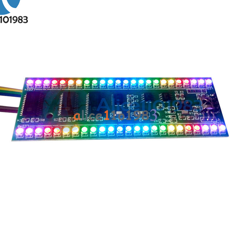 RGB 24 LED Display MCU Pattern 2 Channel VU Level Indicator Meter For Amplifier