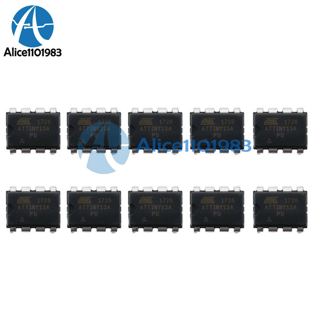 2x Microcontrôleur ATTINY13A-PU DIP8 – AVR 1K Flash 20MHz, ATMEL, Neuf