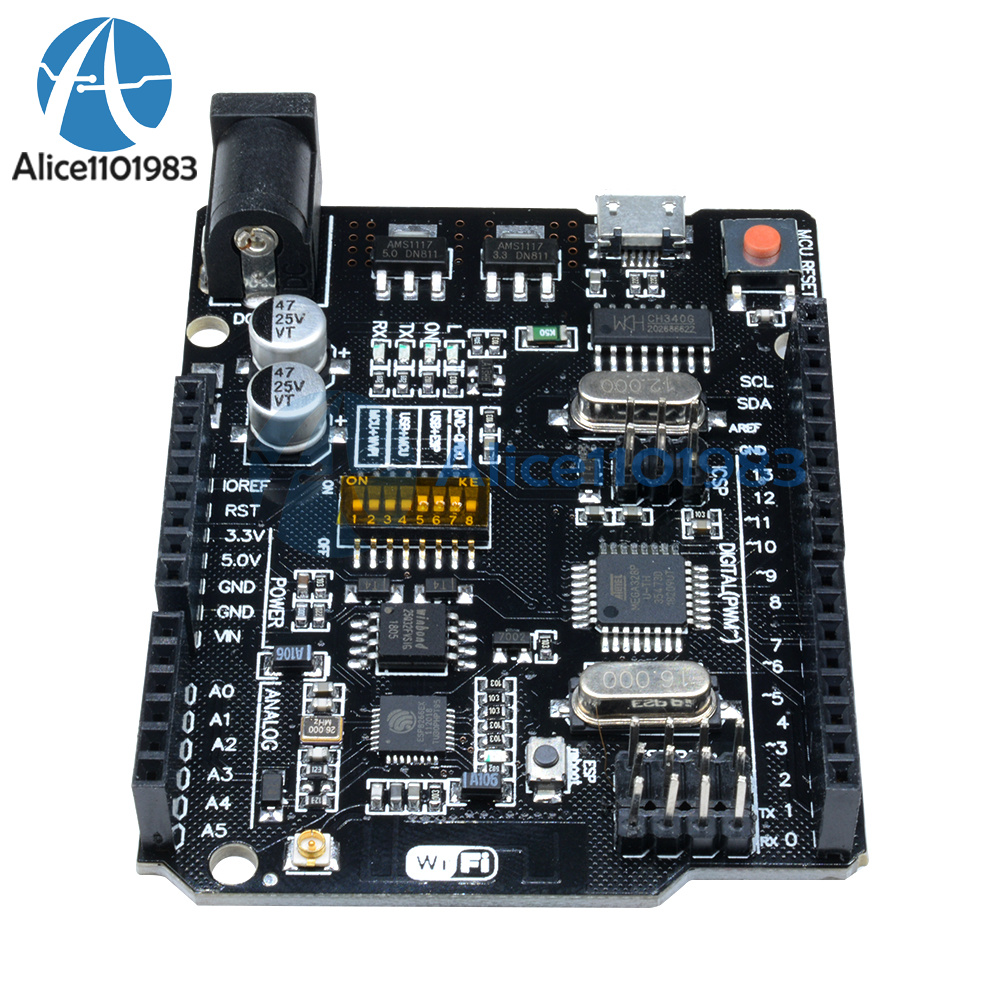 UNO+WiFi R3 ATmega328P+ESP8266 (32Mb memory) USB-TTL CH340G For Arduino ...