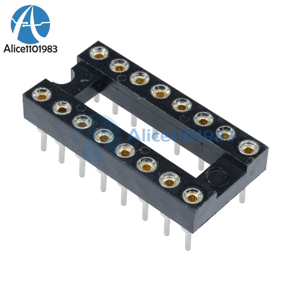 50PCS 16Pin DIP SIP Round IC Adaptor Sockets Solder Type Gold Plated Machined
