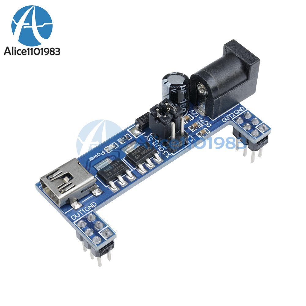 2PCS Mini USB MB102 Breadboard Power Supply Module 3.3V 5V F Solderless Arduino