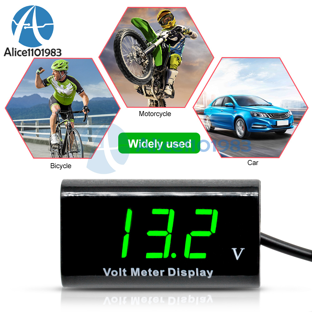 IPX6 0.56/" Digital Volt Meter DC12V 2 Lines LED Red Waterproof Voltmeter For Car