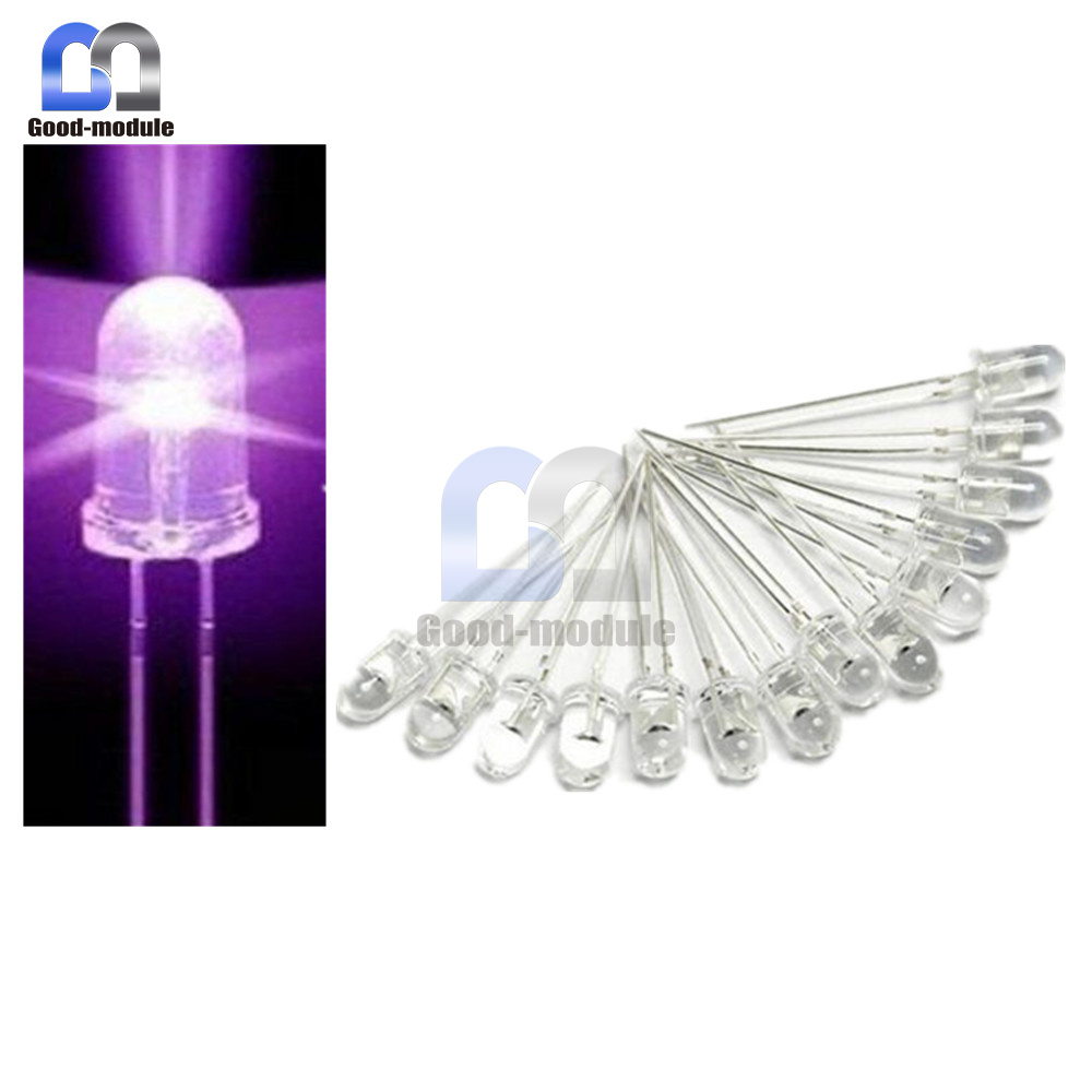 10PCS 5mm Round 365nm Ultra Violet UV LED Lamp Diode