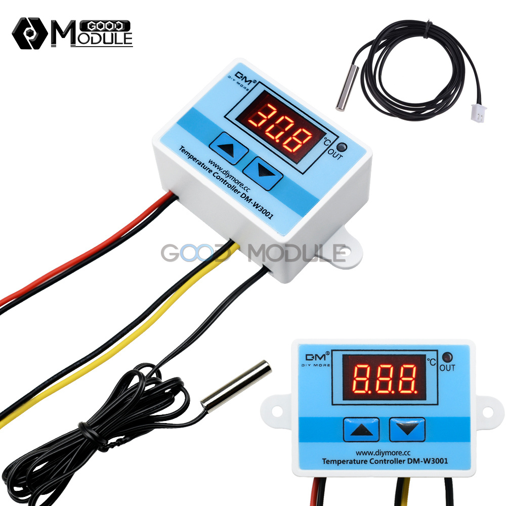 Digital 220V LED W3001 Temperature Controller Thermostat Switch Probe Cable