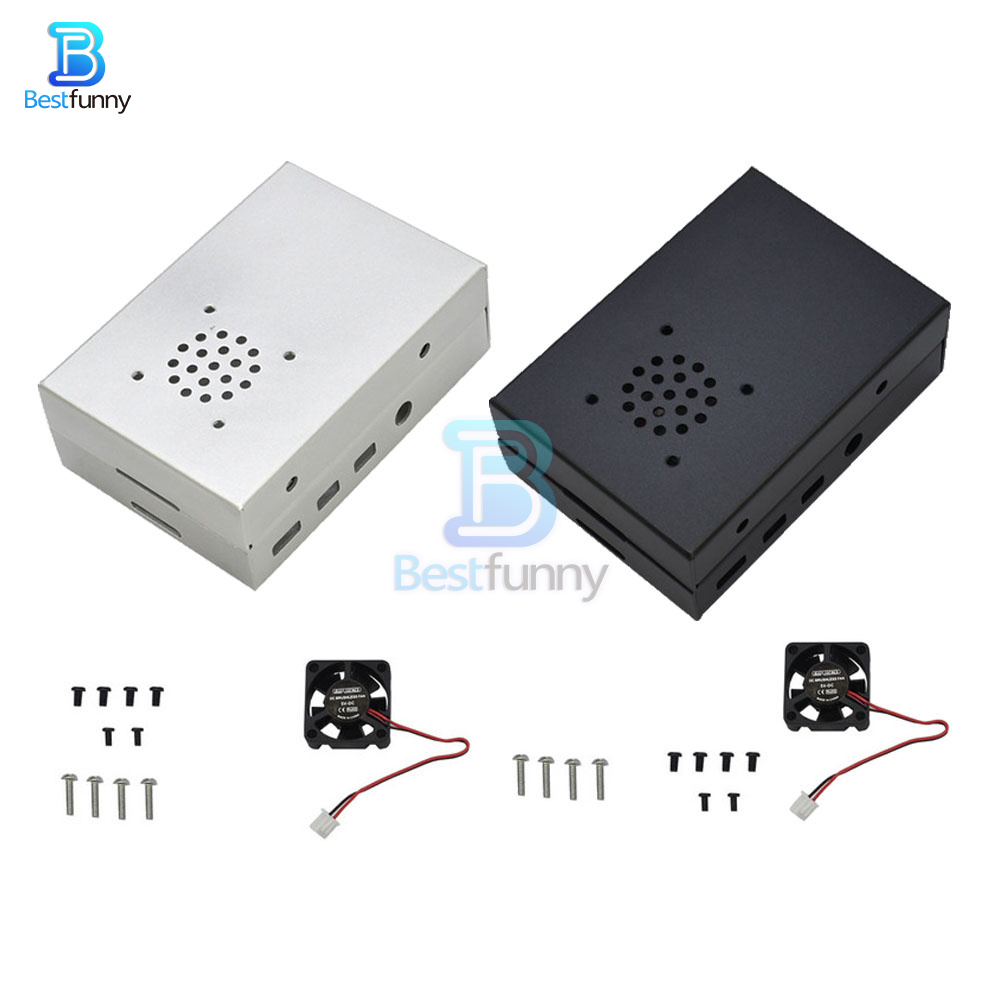 Aluminum Alloy Protective Enclosure Case With Cooling Fan For Raspberry Pi 3//Pi