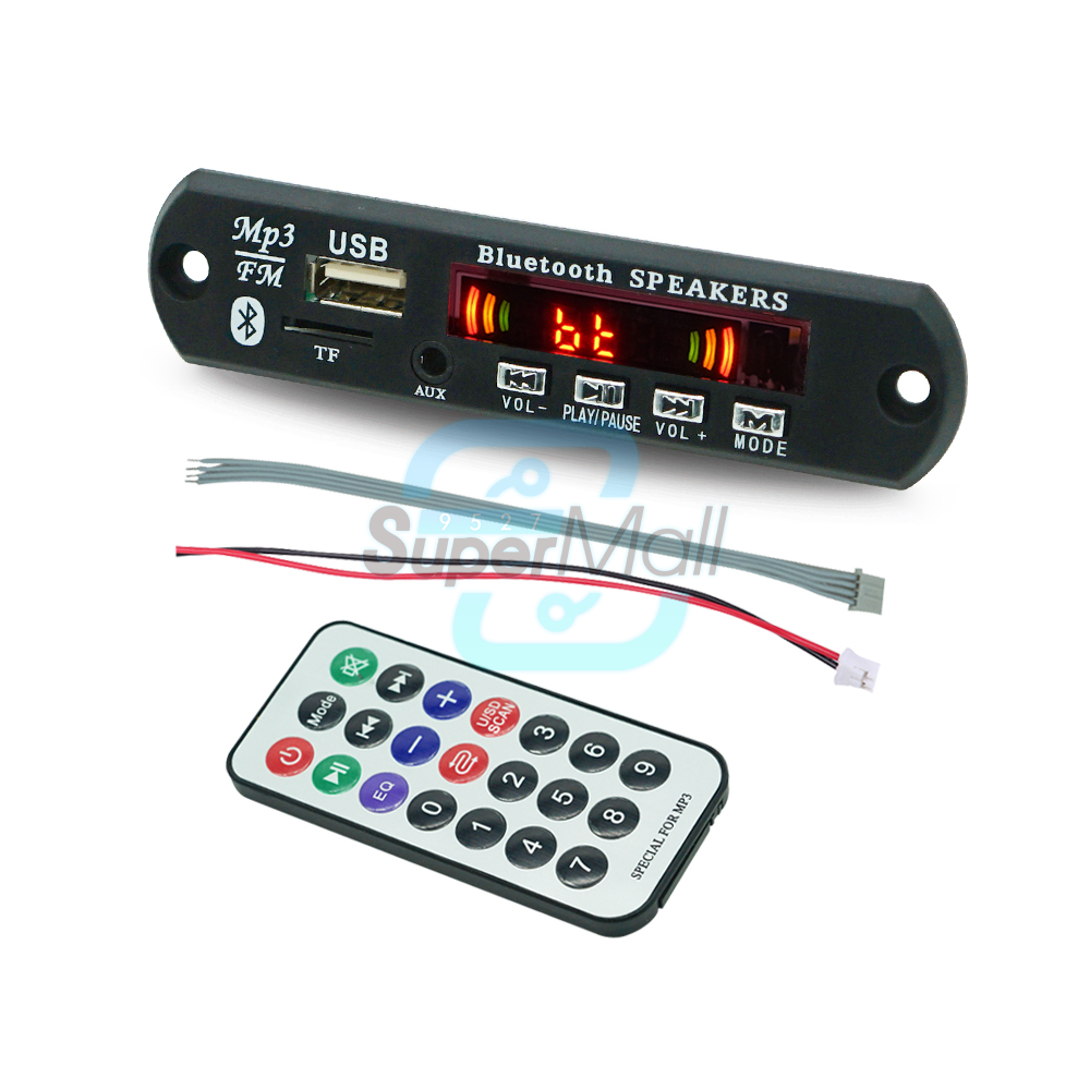 12 V Bluetooth MP3 reproductor decodificador tablero reproductor MP3 coche  kit FM Radio TF USB 0.138 in WMA AUX receptor de audio