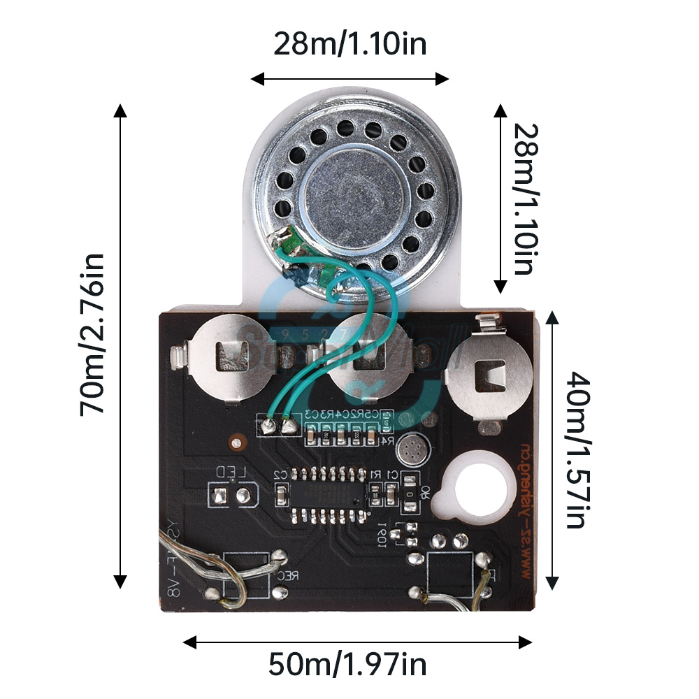 Module Puce Son MP3 Programmable 8MB - Avec Haut-parleur Et Boîtier Piles Pour Projets DIY