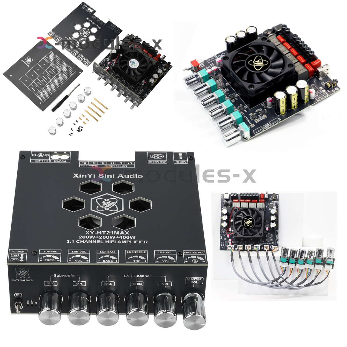 HT21 MAX 200W *2+400W Bluetooth Audio Amplifier Board Module