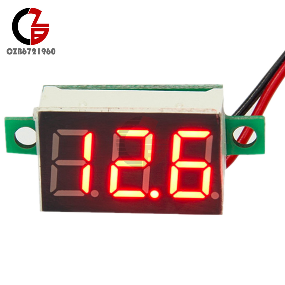 Mete 　no3 0.36 inch 2 or 3 Lines Wires DC3-30V Volt LED Voltage Meter 3