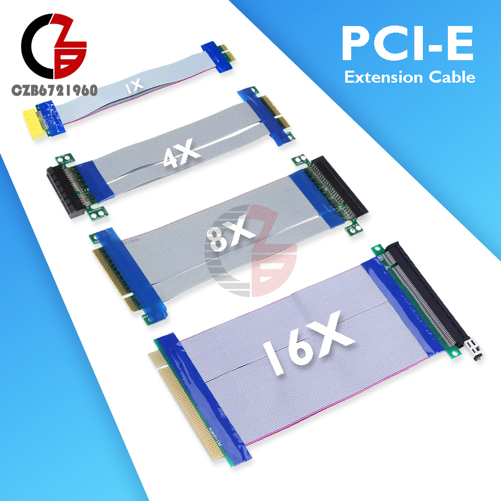 PCI-E 1X 4X 8X 16X Riser Card Ribbon Graphics Card Extender Extension