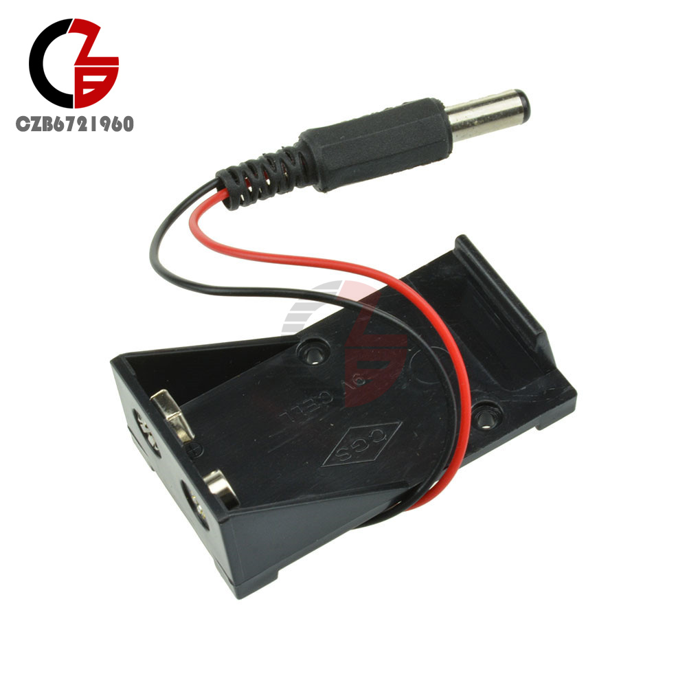 1PCS New 9V Battery Holder Box Case Wire Plug 5.5*2.1mm for Arduino