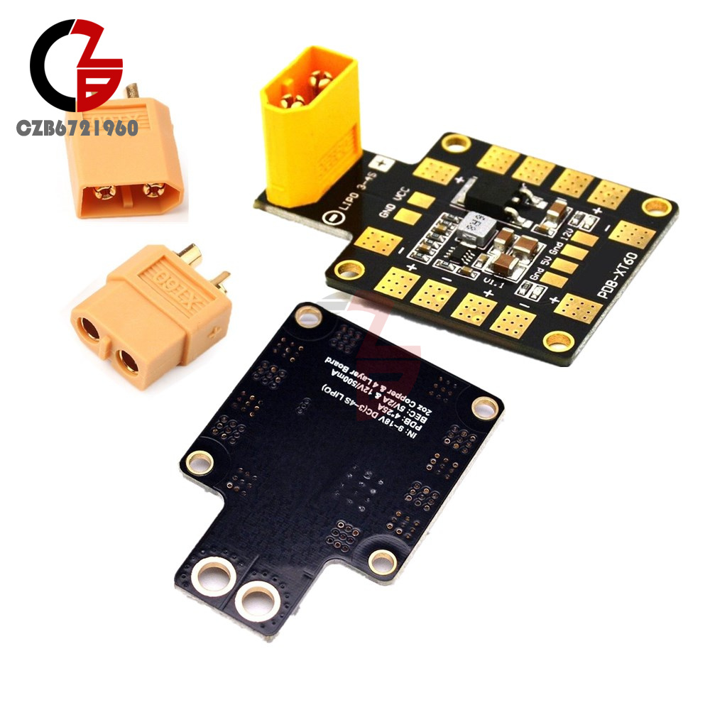 PDBXT60 Power Distribution Board Copper W/ BEC 5V & 12V 2oz For RC