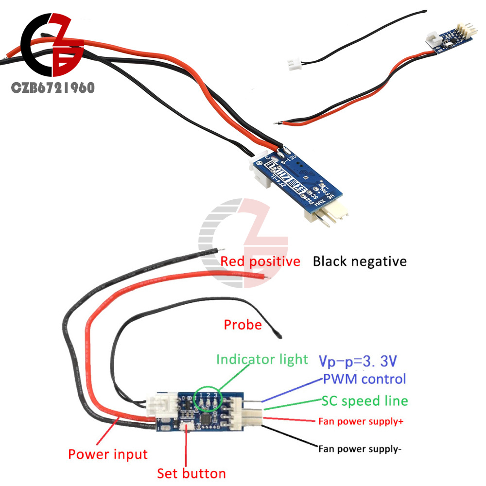 PWM 4Wire Fan Temperature Controller Speed Governor For PC Fan/Alarm