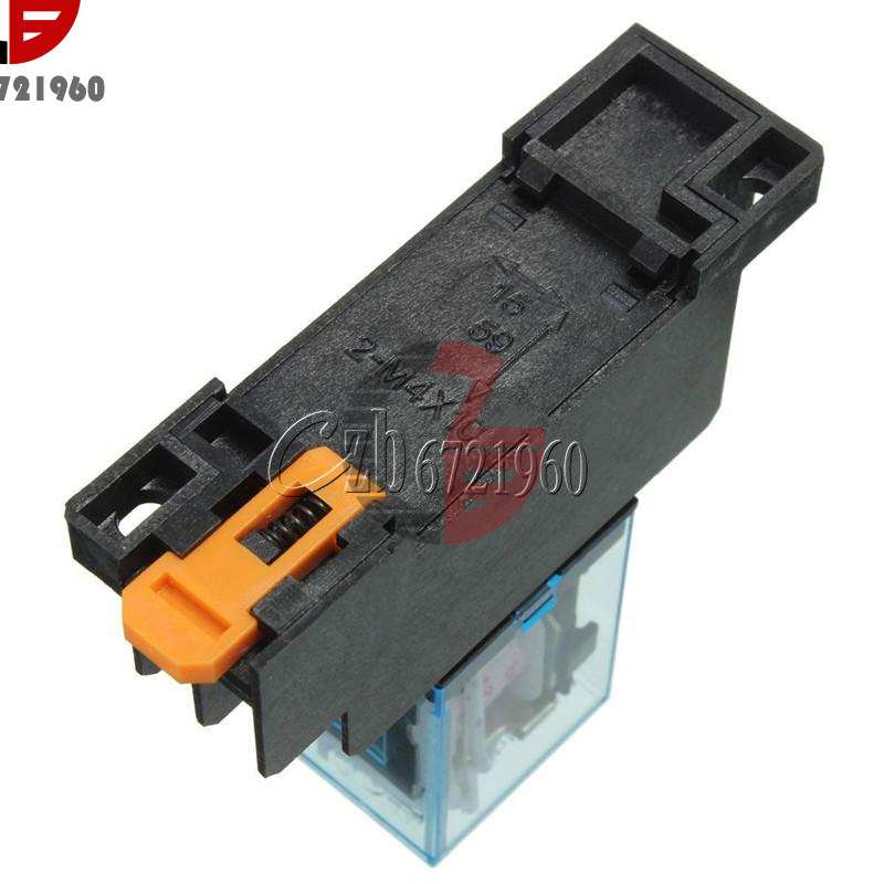 12V DC Coil Power Relay LY2NJ DPDT 8 Pin HH62P JQX-13F With Socket Base Tn ML