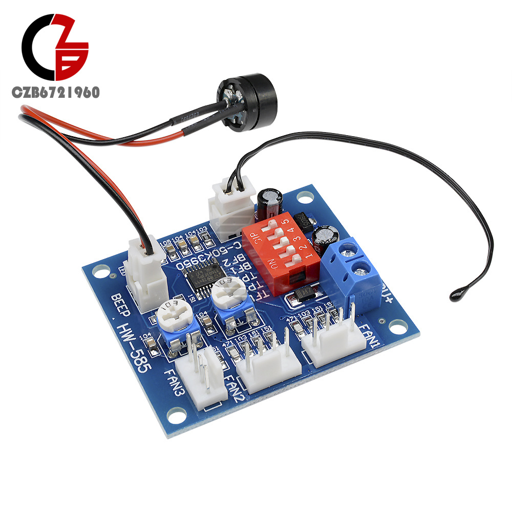 DC 12V Lüfter Temperaturregelung Speed Controller CPU hightemp Alarm