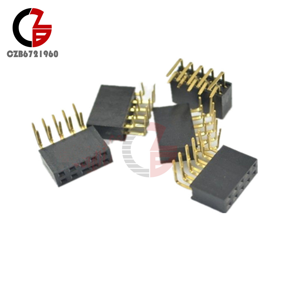 2x4~2x20 Pin Header 2.54mm Pitch Connector Right Angle Female Double ...
