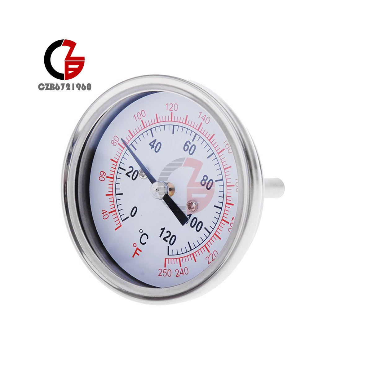 Stainless Steel Analog Thermometer With Double Scale Celsius Fahrenheit 0120℃ eBay
