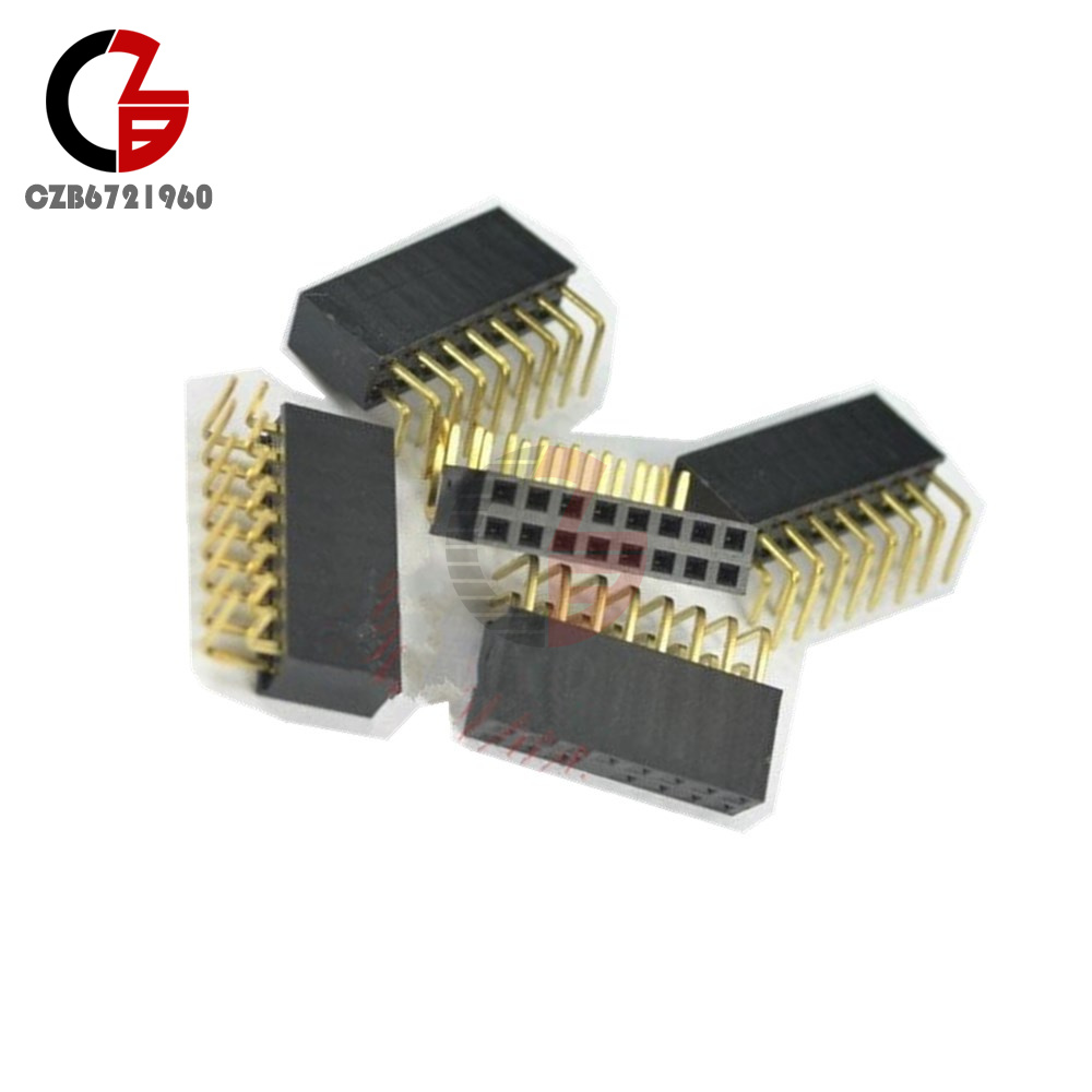 2x4~2x20 Pin Header 2.54mm Pitch Connector Right Angle Female Double ...