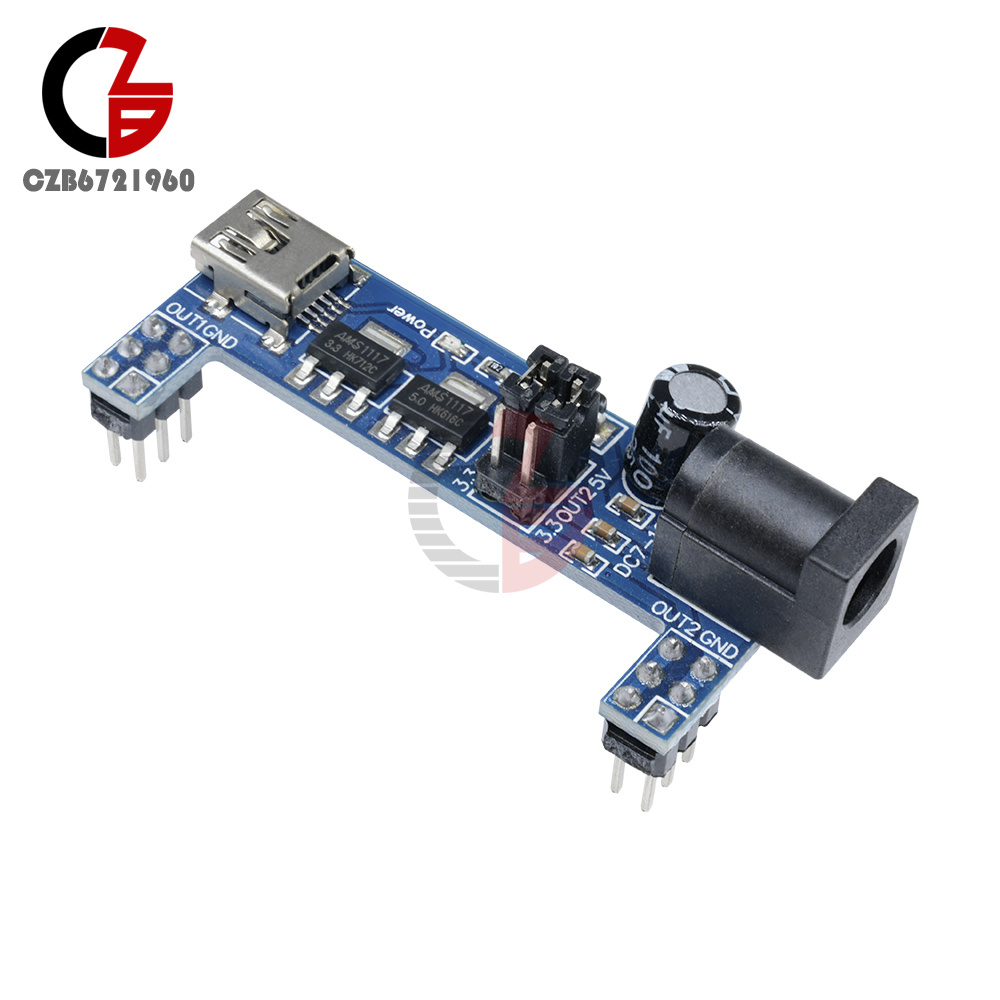 2PCS Mini USB MB102 Breadboard Power Supply Module 3.3V 5V F Solderless Arduino