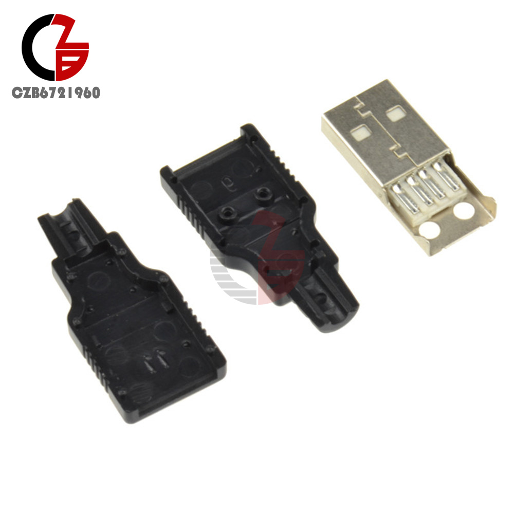 thumbnail image 2 of 10-Pack USB 2.0 Type-A 4-Pin Male Plug Socket Connector – With Plastic Cover 2 of 5