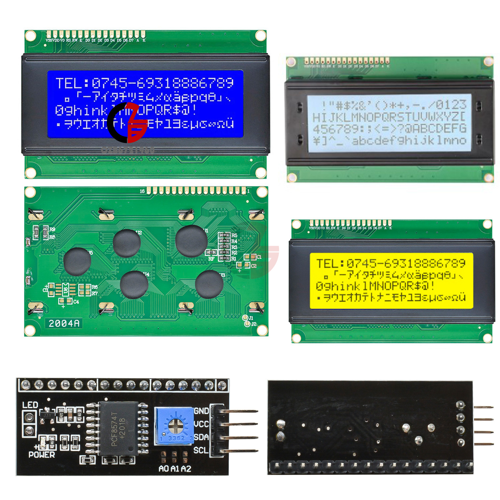 QIQIAZI 2004 LCD Display Modul,2 Stück 20x4 Zeichen LCD I2C Display mit Blauer Hintergrundbeleuchtung,Kompatibel mit Arduino/Ras-pberry Pi Pico/ ESP32/ESP8266