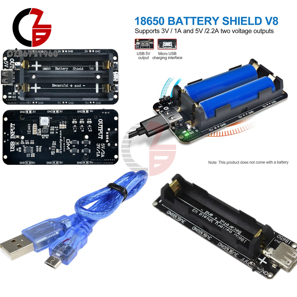 Wemos Micro USB ESP32 Battery Shield V3 – Scheda Di Alimentazione A Batteria Per ESP32, LED, Per Arduino E Raspberry Pi