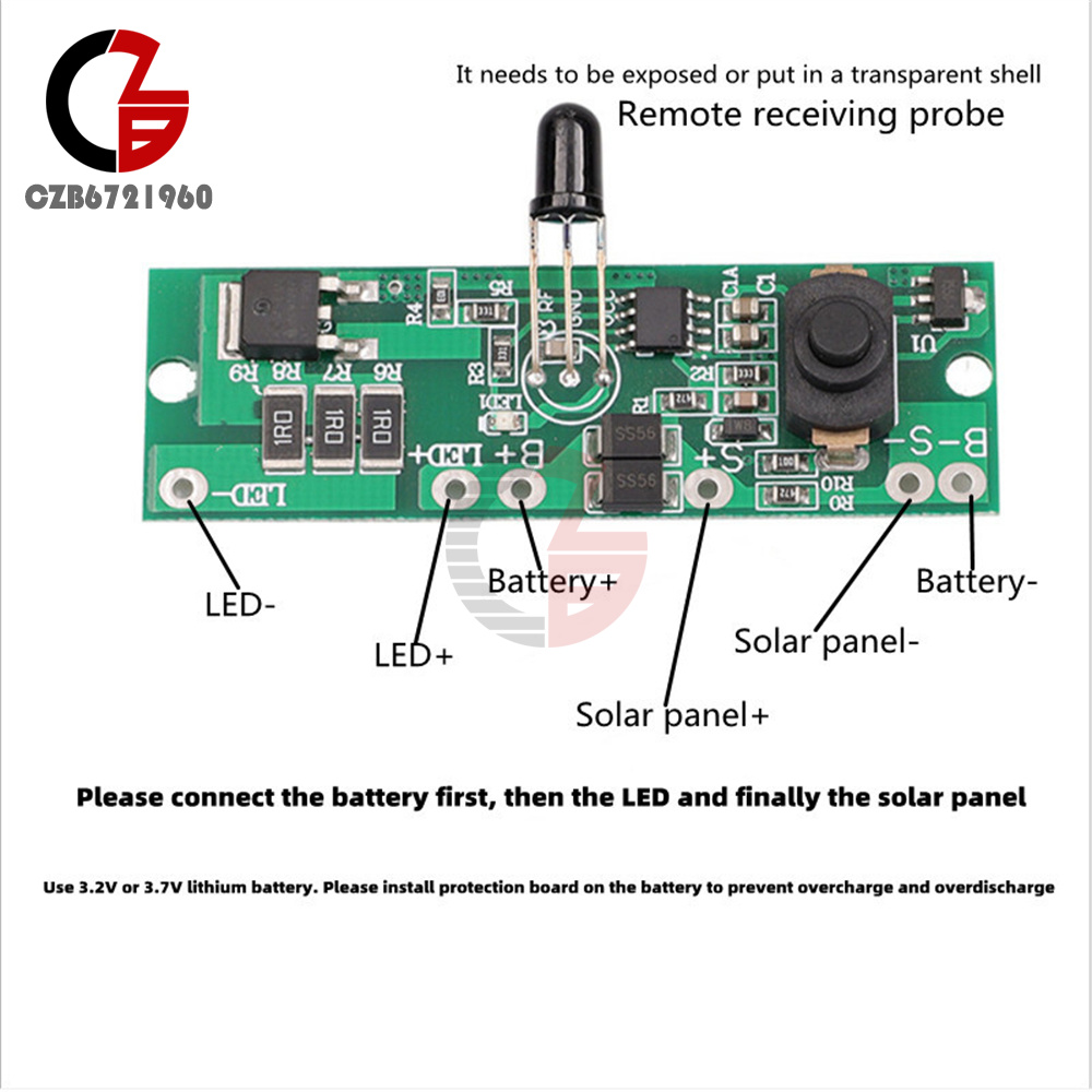 Produktbild von Solar-Controller-Modul 3311 – 3A PWM, 3,7/7,4/11,1 V, Für Lithiumbatterien, Mit Überlade- Und Tiefentladeschutz