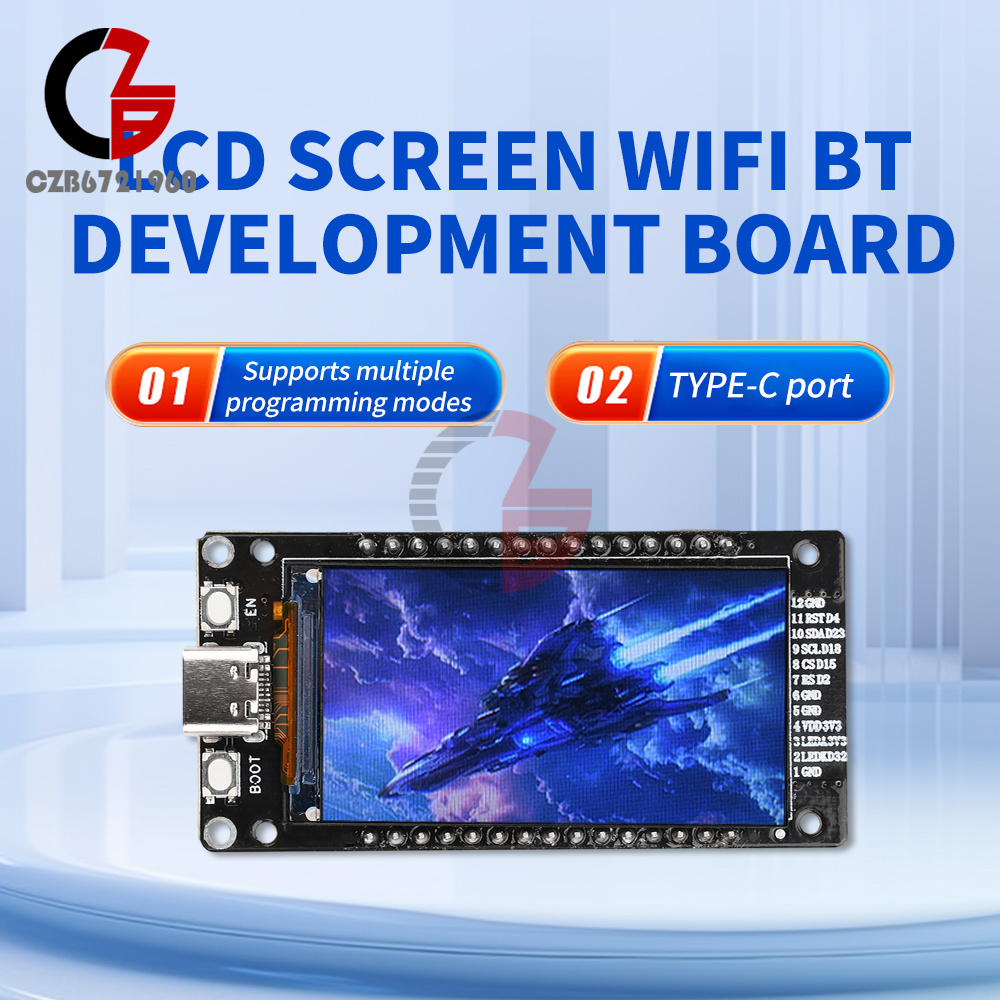 diymore für ESP32 Entwicklungsplatine mit 1.96inch LCD Display 2.4 GHz WLAN WiFi Bluetooth BLE MCU CH340 Chip für ESP32 Nodemcu USB C