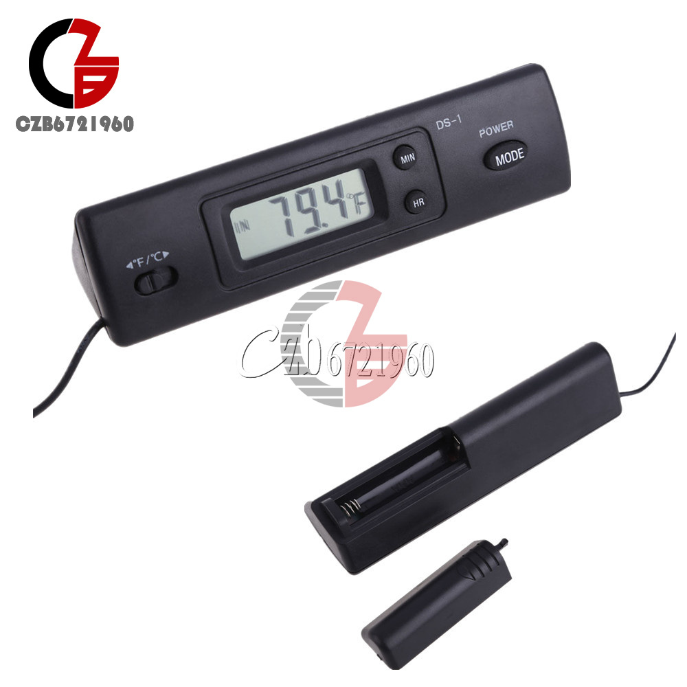 Digital LED Auto Car In-Outdoor Thermometer W/Sensor Temperature LCD Display NEW 