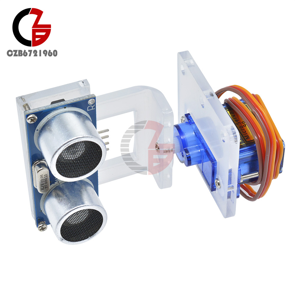 SG90 Servo HC-SR04 Ultrasonic Module Mounting Bracket Kit Smart Car Arduino Pi