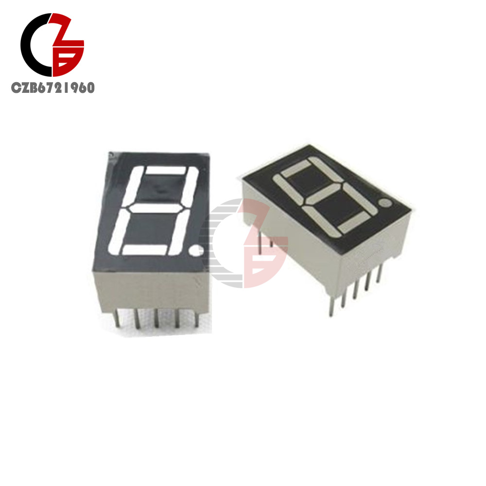 10pcs Common Anode 10-Pin 1 Bit 7 Segment 0.56/" Red LED Display Digital Tube