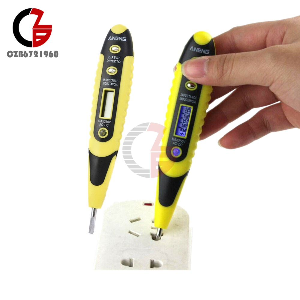 12-250V Digital LCD AC//DC Non-Contact Electric Test Pen Voltage Detector Tester