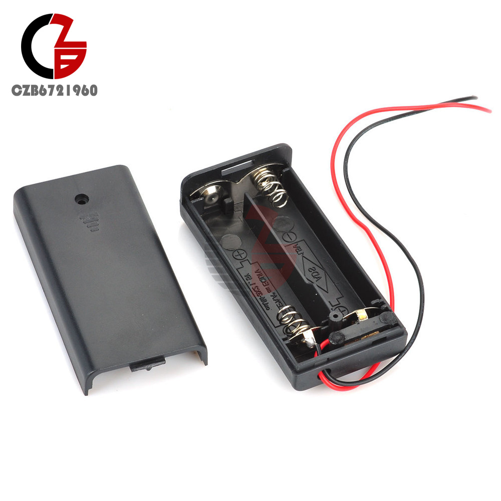 2 AA 2A Battery Holder Box Case with ON/OFF Switch Cover for 2AA